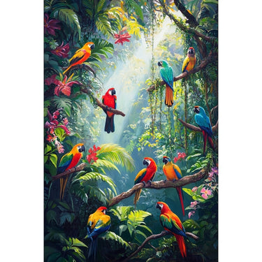 Jungle Canvas with Animals